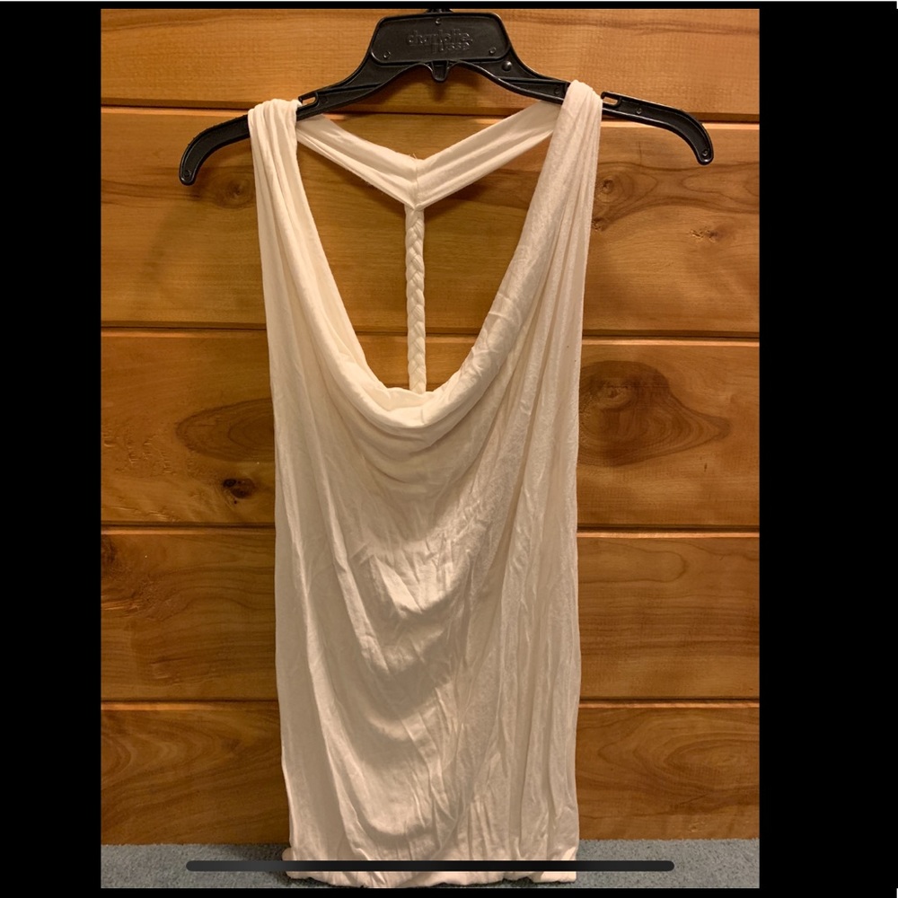Braided back white top